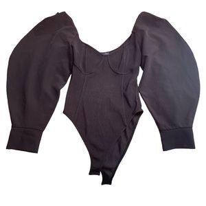 Balloon sleeve bodysuit, never worn size Large